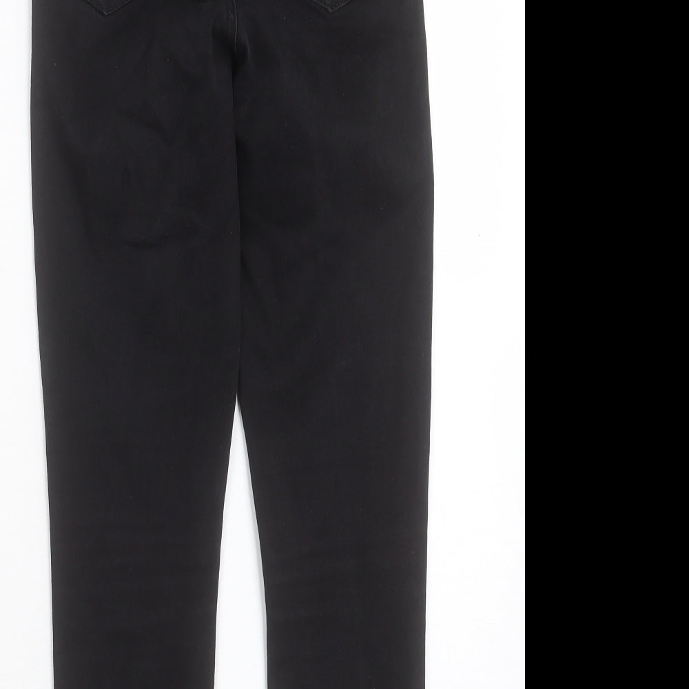 Denim & Co. Womens Black Cotton Skinny Jeans Size 8 L24 in Regular Button