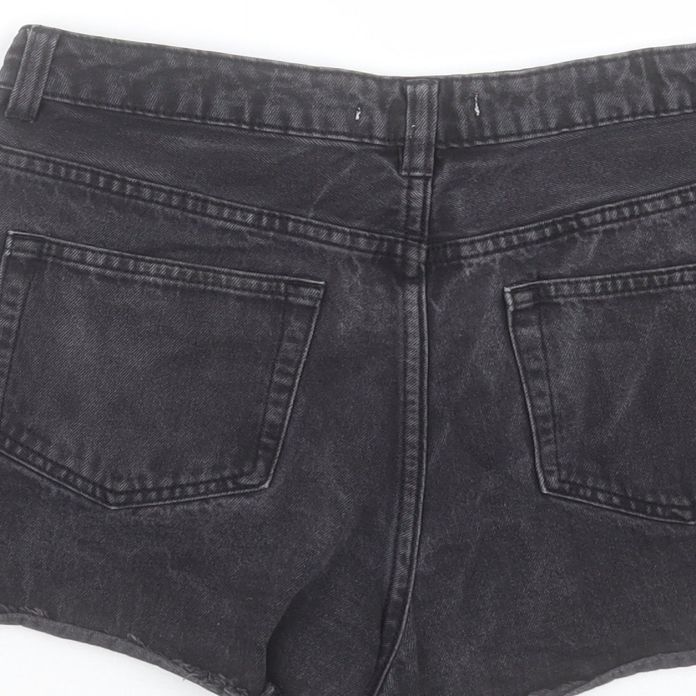 Denim & Co. Womens Black Cotton Hot Pants Shorts Size 8 Regular Button - 2