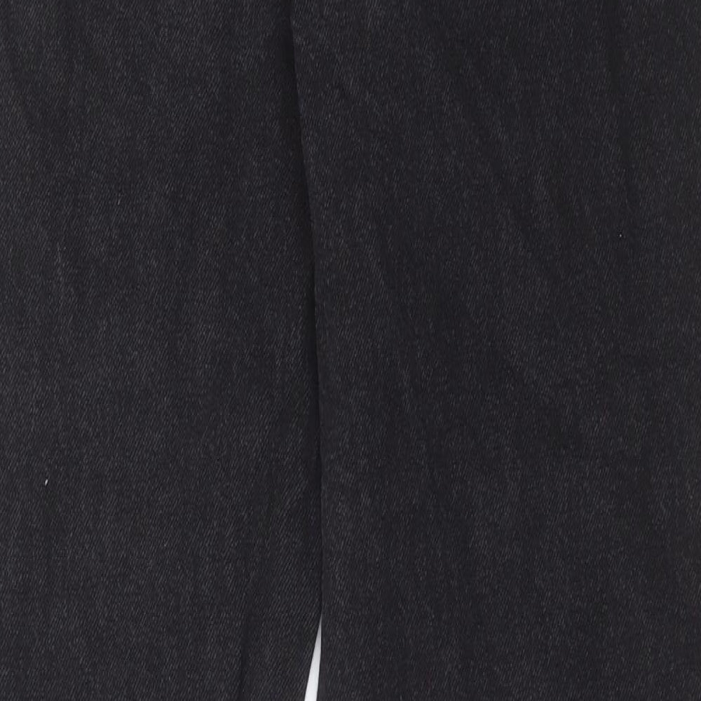 Denim & Co. Womens Black Cotton Tapered Jeans Size 10 L29 in Regular Button