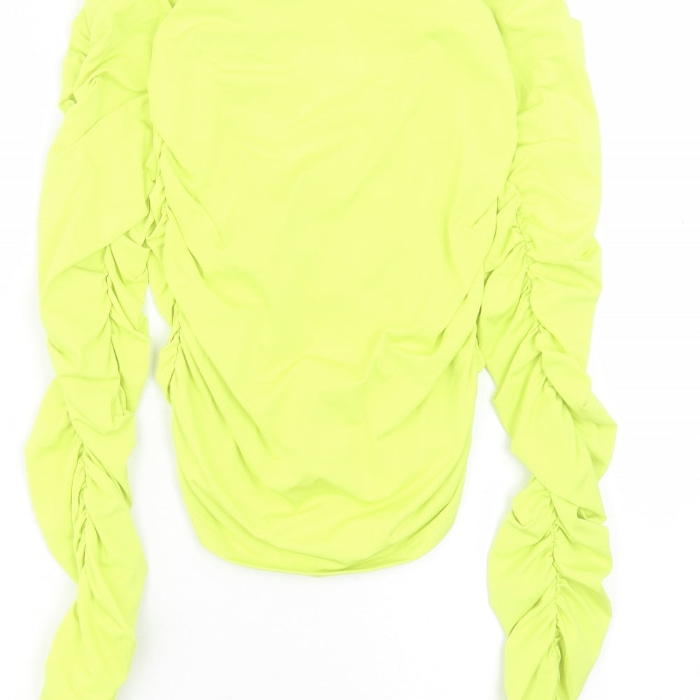 Womens UK Size 8 Topshop Yellow Basic T-Shirt