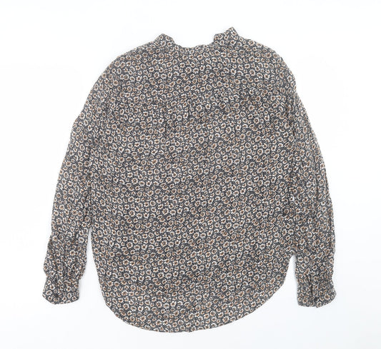 Womens UK Size 6 H&M Brown Basic Button-Up