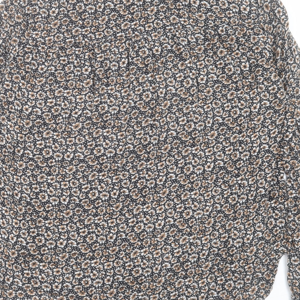 Womens UK Size 6 H&M Brown Basic Button-Up