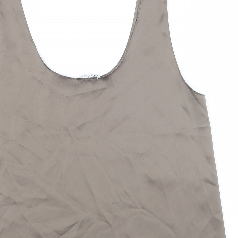 Womens UK Size L Zara Brown Camisole Tank