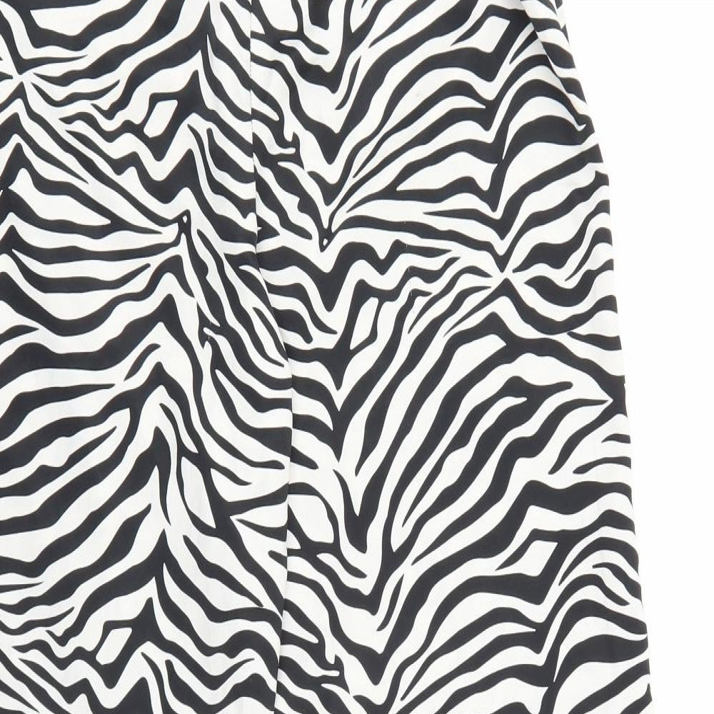 Loungeable Womens Multicoloured Polyester Jogger Trousers Size 10 L29 in Regular - Zebra Print
