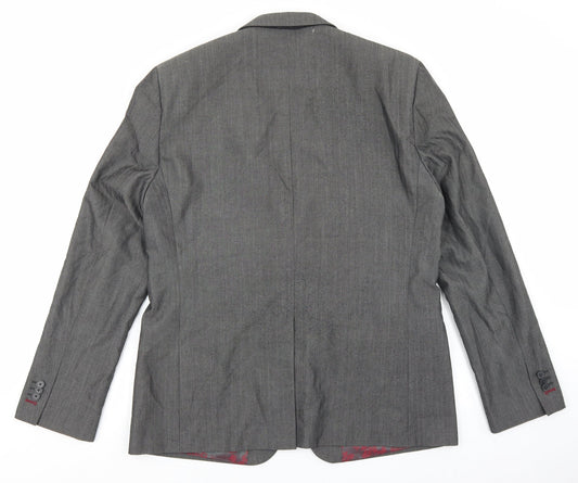 NEXT Mens Grey Polyester Jacket Suit Jacket