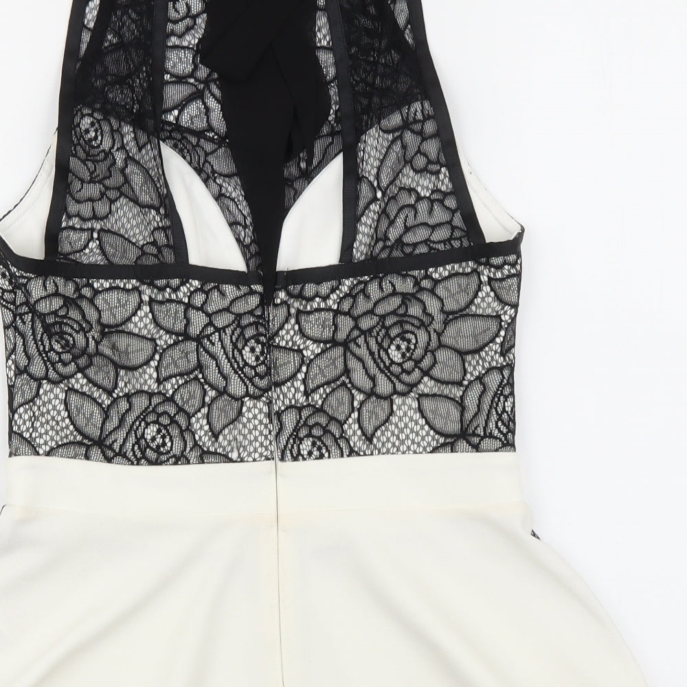 Lipsy Womens Multicoloured Polyester Basic Blouse Size 10 Halter - Lace Detail