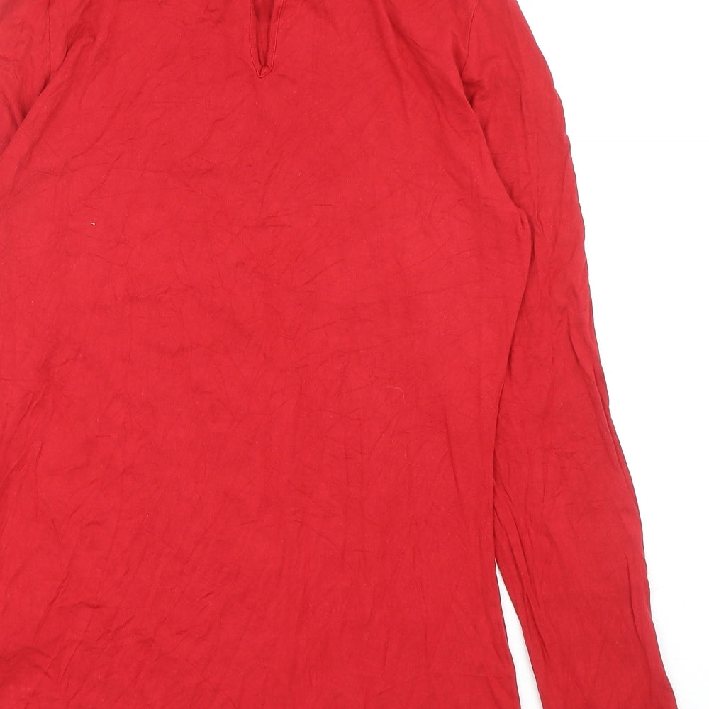 Womens UK Size S Oasis Red Basic T-Shirt