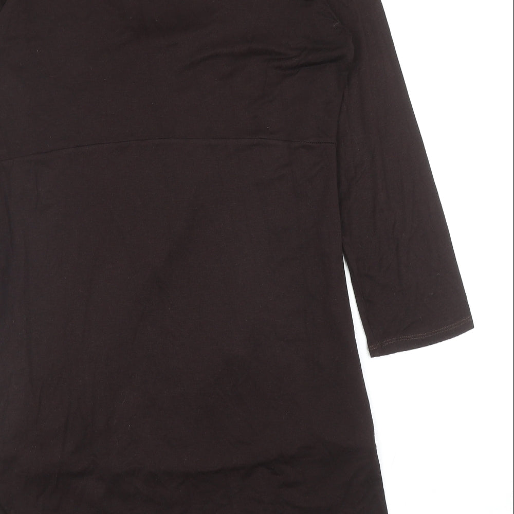 Matalan Womens Multicoloured Animal Print Viscose Basic Blouse Size 12 Scoop Neck