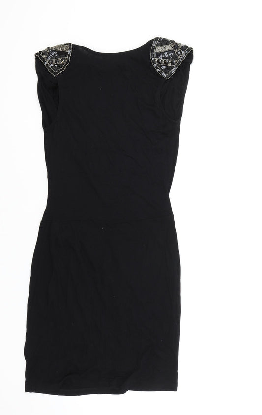 NEXT Womens Black Polyester A-Line Size 12 Cowl Neck Pullover