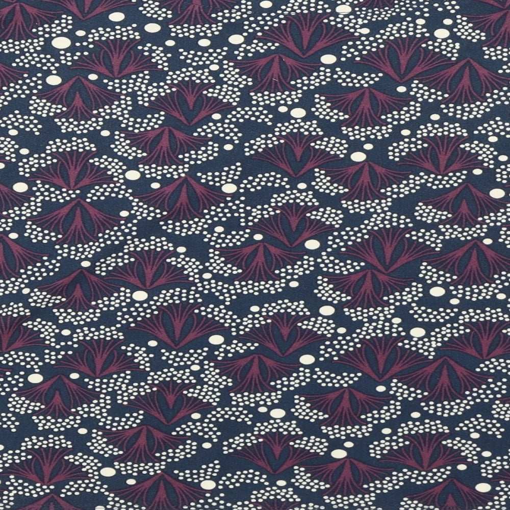 Primark Womens Blue Round Neck Geometric Polyester Pullover Jumper Size XL