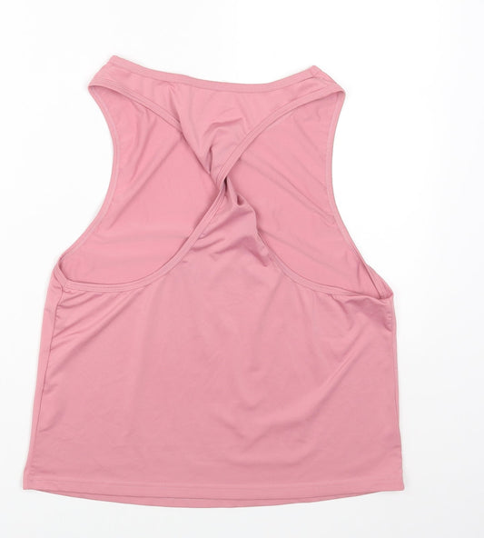 SheIn Womens Pink Polyester Basic Tank Size S Round Neck
