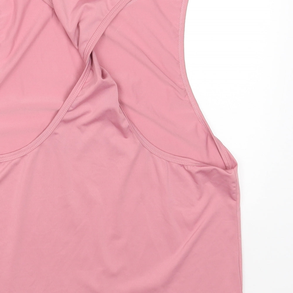 SheIn Womens Pink Polyester Basic Tank Size S Round Neck