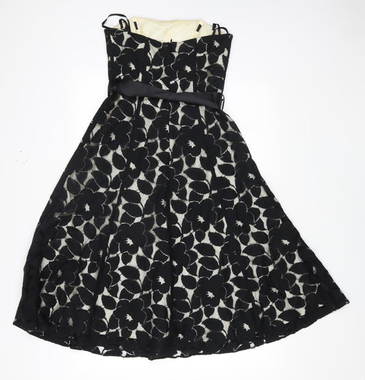 Debut Womens Black Polyester Fit & Flare Size 6 Sweetheart Zip