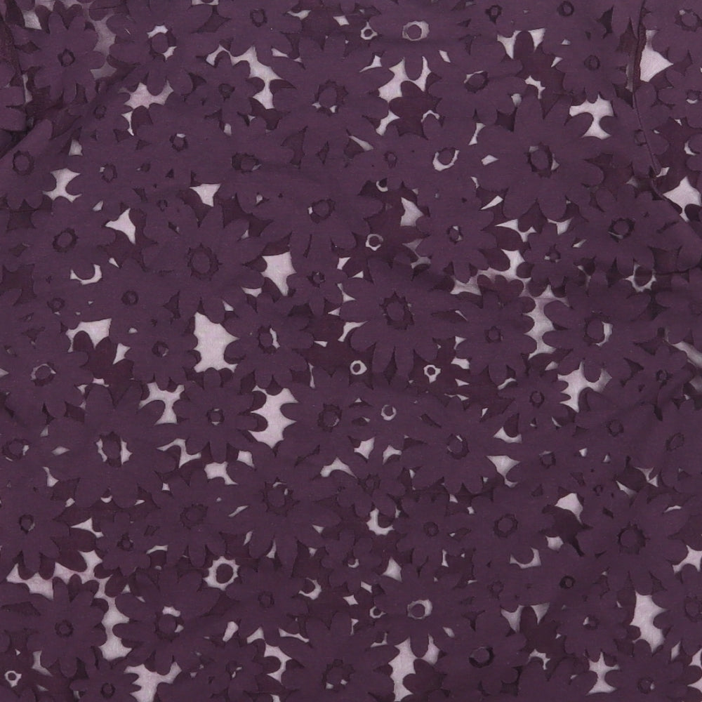 Womens UK Size 12 Preworn Purple Basic T-Shirt