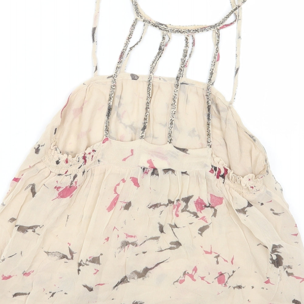 Womens UK Size 8 Preworn Beige Cropped Tank