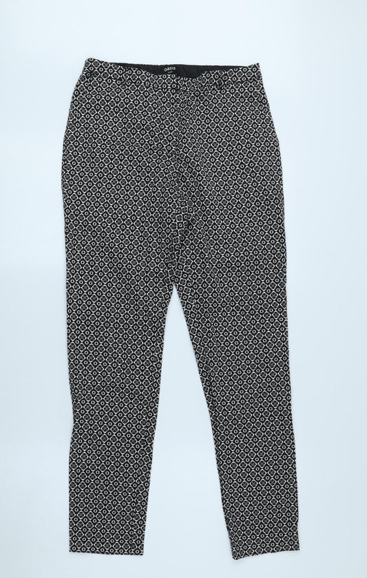 Womens UK Size 8 Oasis Regular Fit Black Trousers