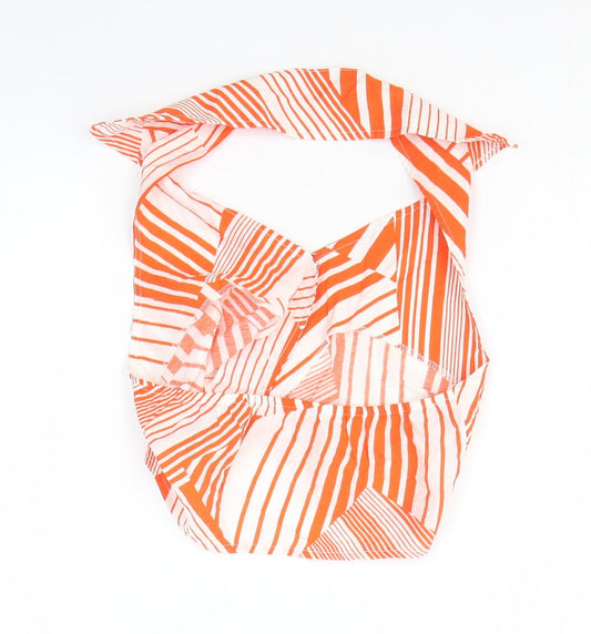 SheIn Womens Orange Geometric Nylon Cropped Tank Size XS Halter