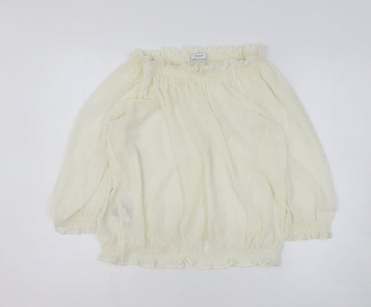 Womens UK Size L Mango White Basic Blouse
