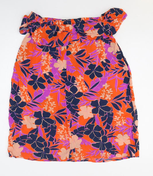 Primark Womens Multicoloured Floral Viscose Basic Blouse Size 12 Collared