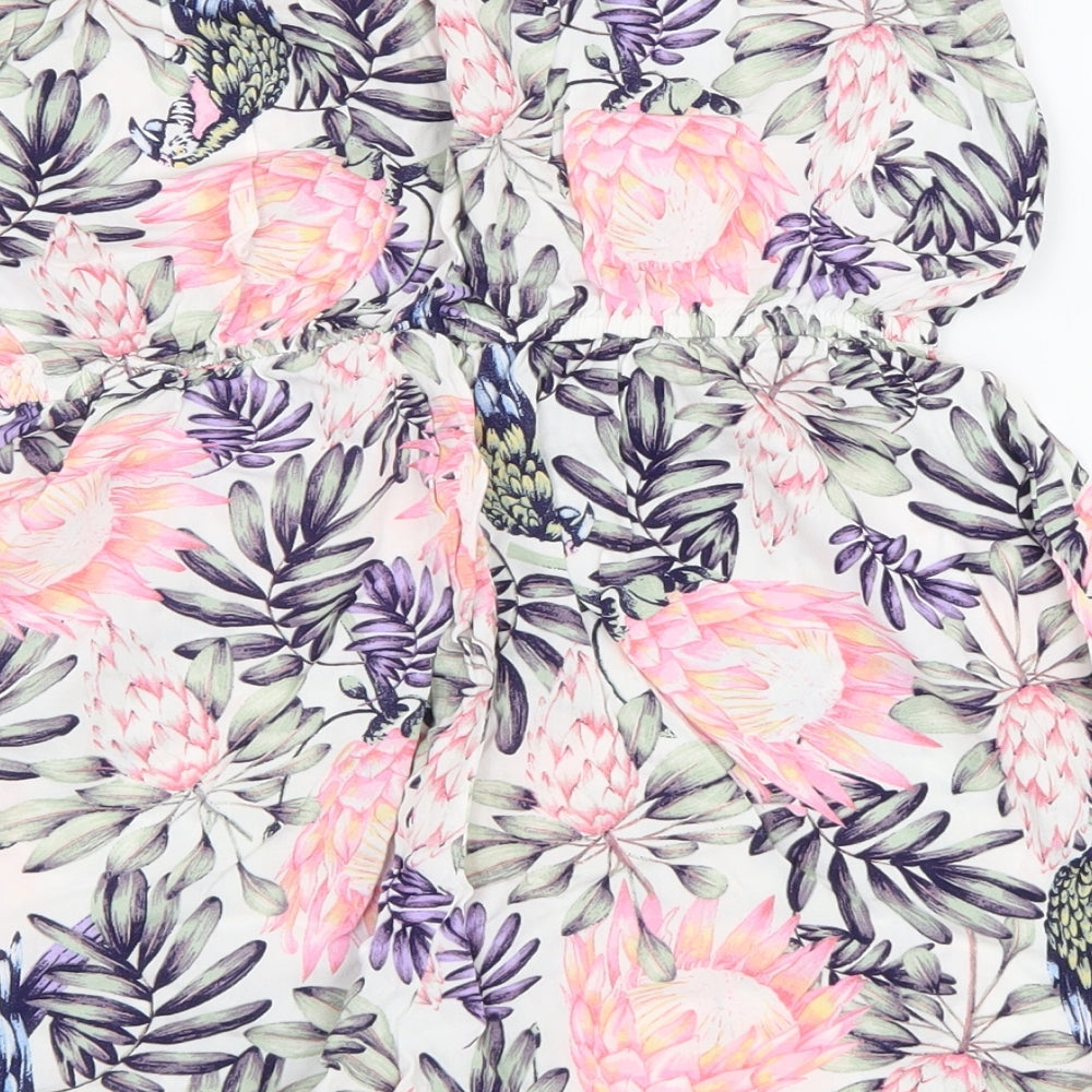 Divided Womens Multicoloured Colourblock Viscose Playsuit One-Piece Size 38 L3 in - Flowers