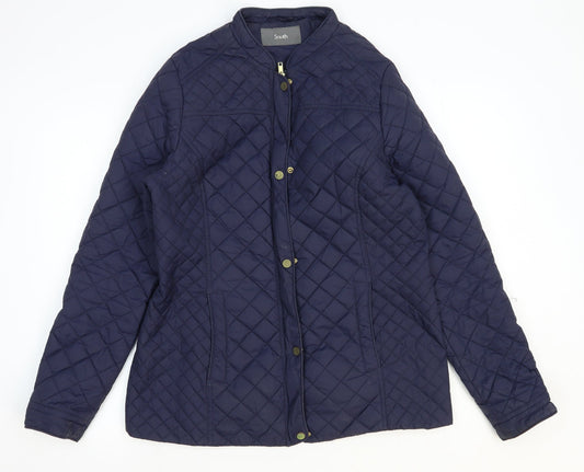 Womens UK Size 14 South Blue Quilted Coat