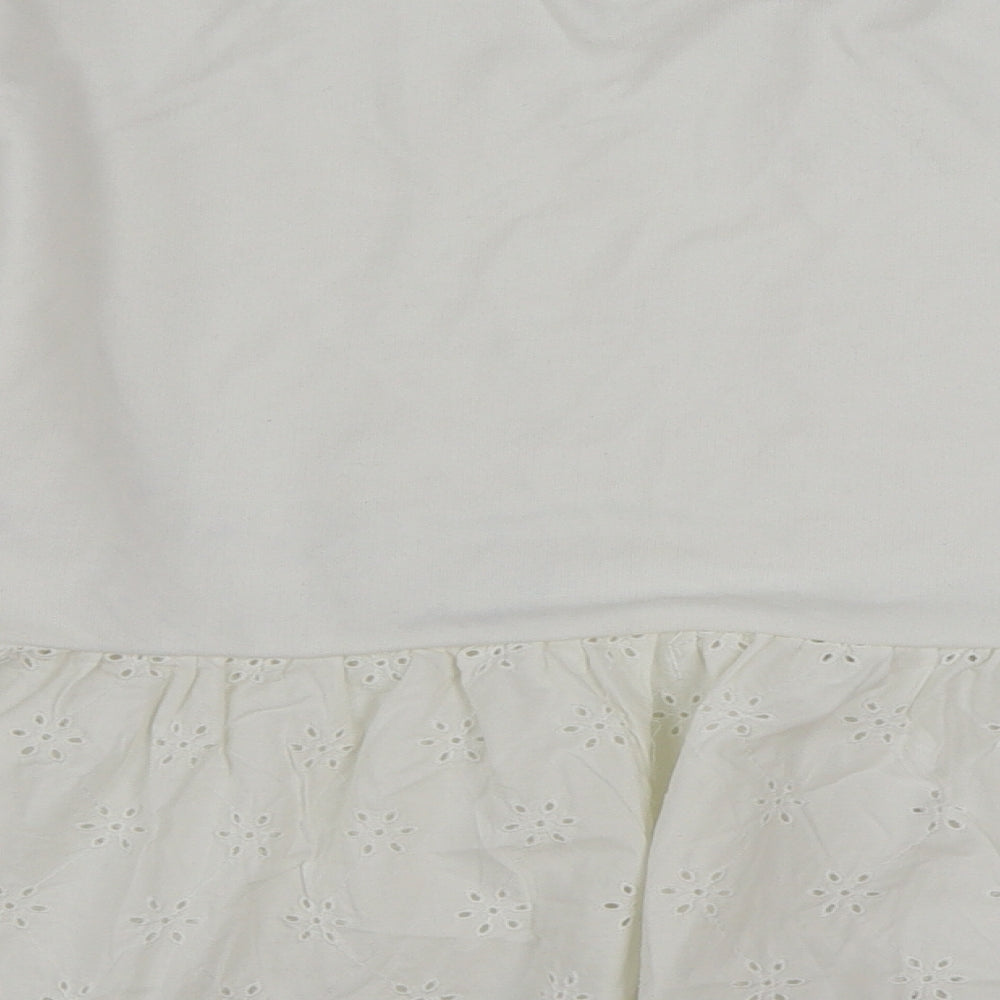 Primark Womens White Polyester Basic Blouse Size XS Round Neck