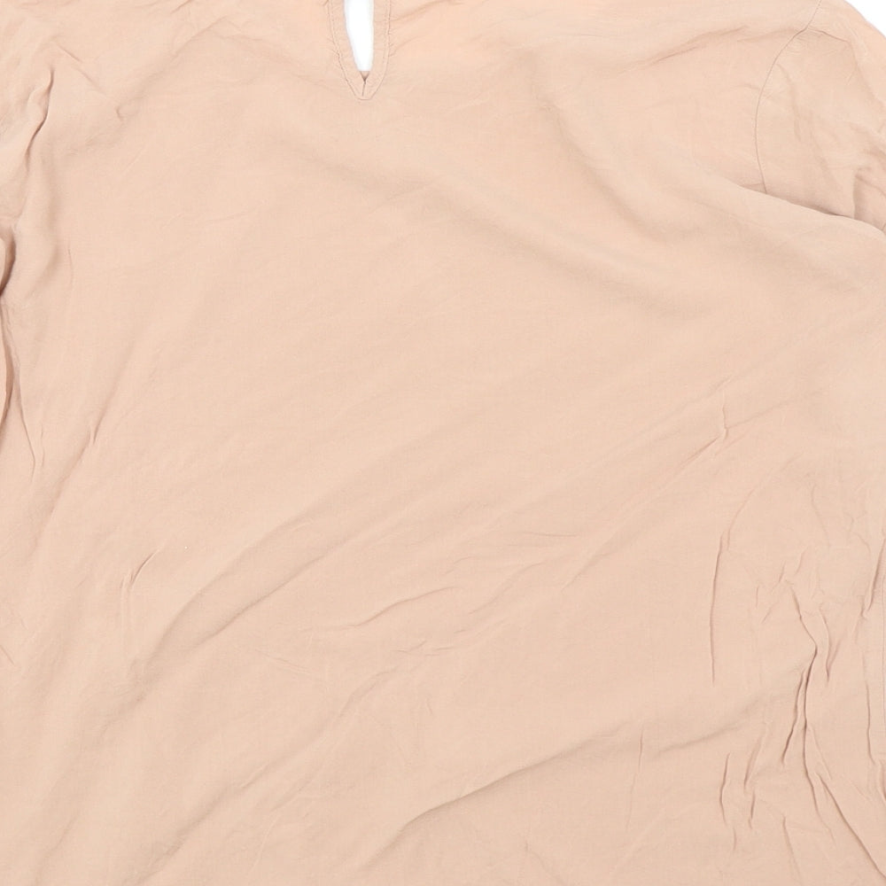 Atmosphere Womens Pink Viscose Basic Blouse Size 12 Round Neck