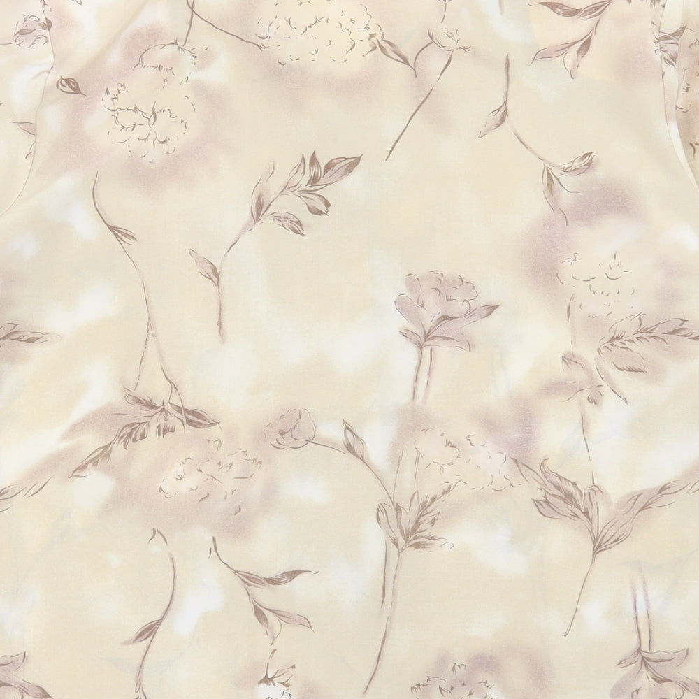 Berkertex Womens Brown Geometric Polyester Basic Button-Up Size 14 Collared