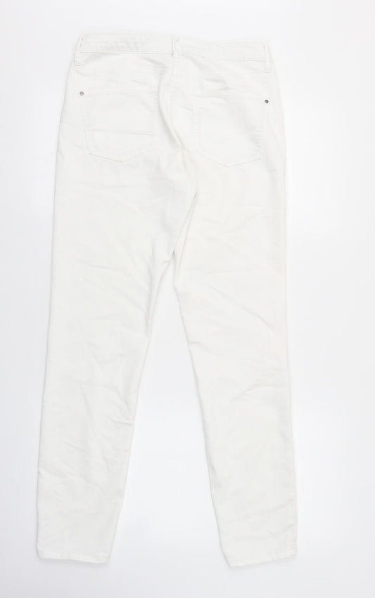 Debenhams Womens White Cotton Jegging Jeans Size 10 L28 in Regular Zip