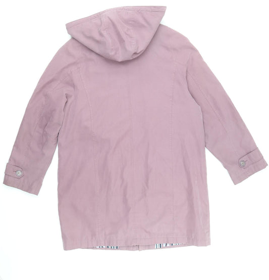 Klass Womens Purple Parka Coat Size M Zip - Panelling Detail, Drawstring