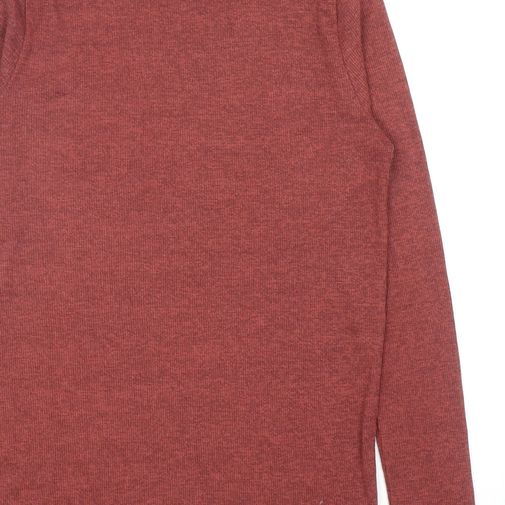 TU Womens Orange Mock Neck Viscose Pullover Jumper Size 10