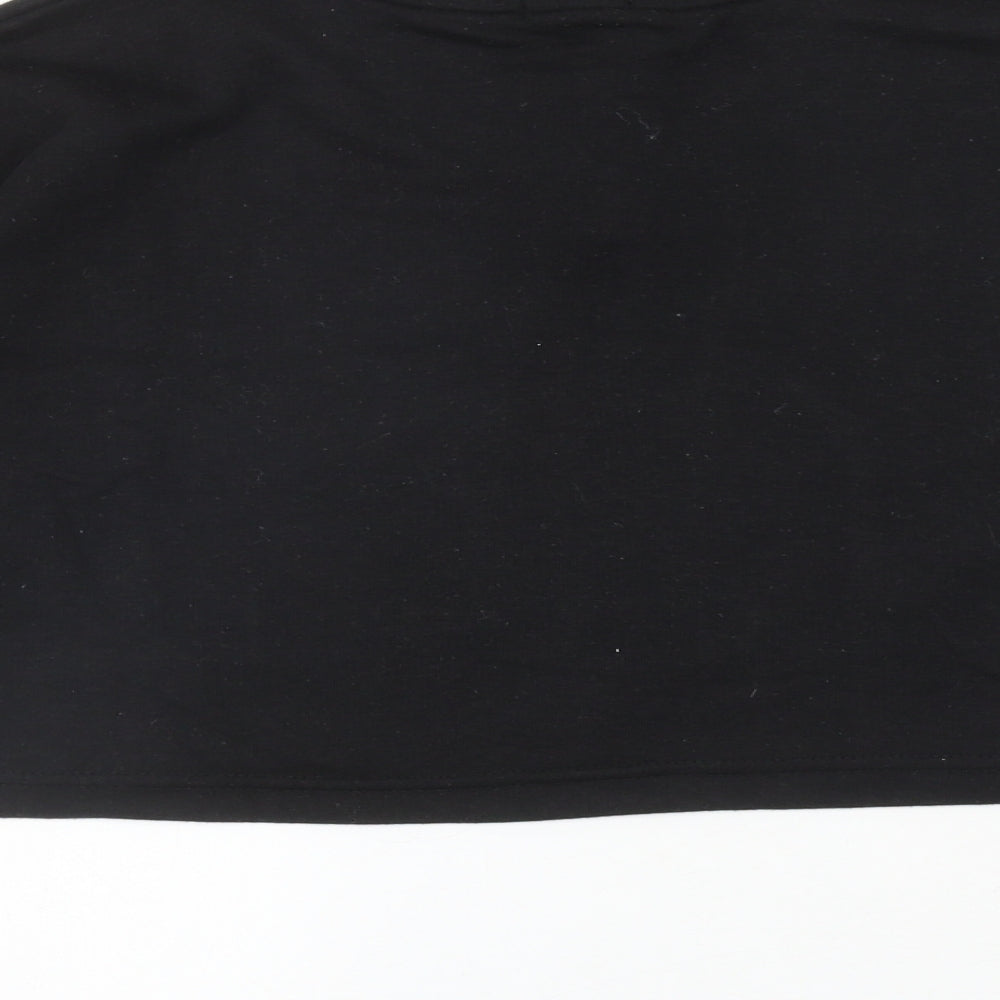 I SAW IT FIRST Womens Black Cotton Pullover Sweatshirt Size 12 Zip - Cropped