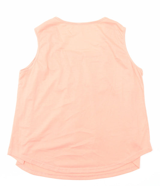 Womens UK Size XL Preworn Orange Basic Tank