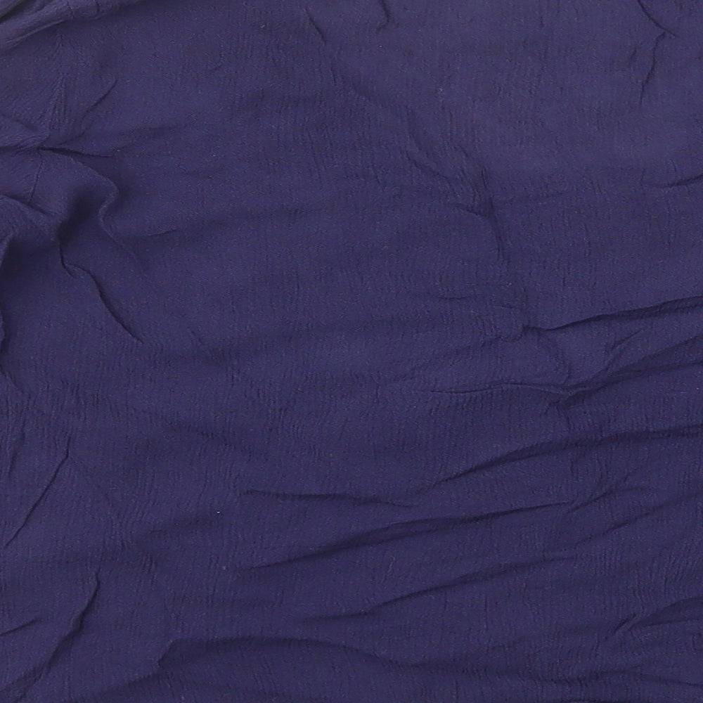 Papaya Womens Blue Viscose Basic Blouse Size 10 Square Neck