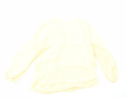 Womens UK Size 14 Marks and Spencer Yellow Basic T-Shirt
