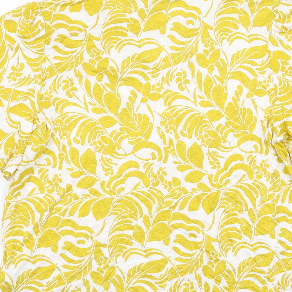 Womens UK Size 10 Marks and Spencer Yellow Basic T-Shirt