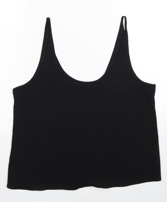 Primark Womens Black Polyester Camisole Tank Size 12 Scoop Neck