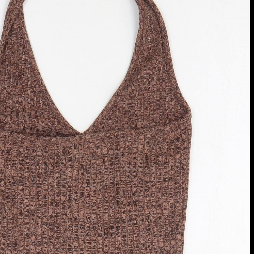 Primark Womens Beige Polyester Cropped Tank Size 6 Halter