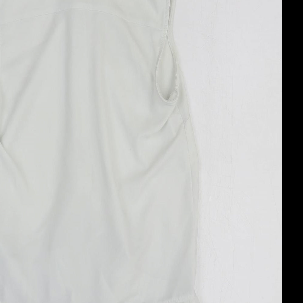 TU Womens White Polyester Basic Button-Up Size 8 Collared