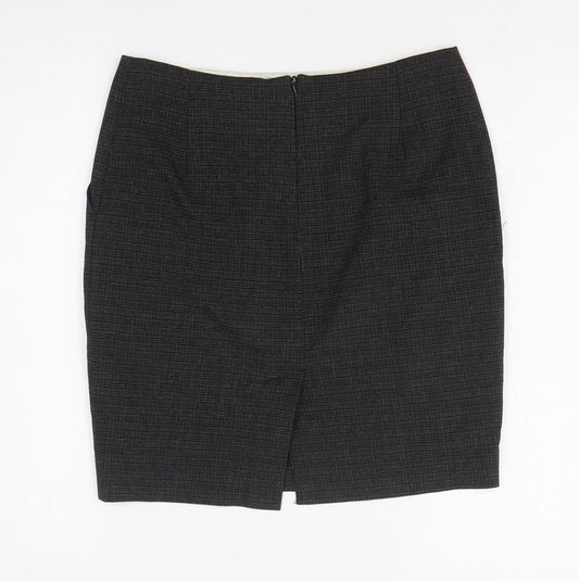 NEXT Womens Black Polyester Straight & Pencil Skirt Size 8 Zip