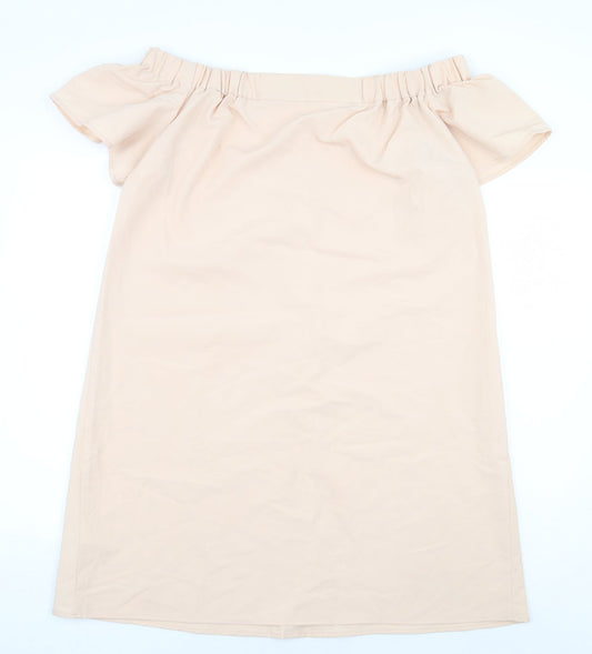 La Redoute Womens Pink Polyester Sheath Size 14 Off the Shoulder Pullover