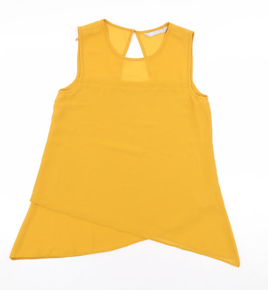 Womens UK Size 8 Debenhams Yellow Basic Blouse