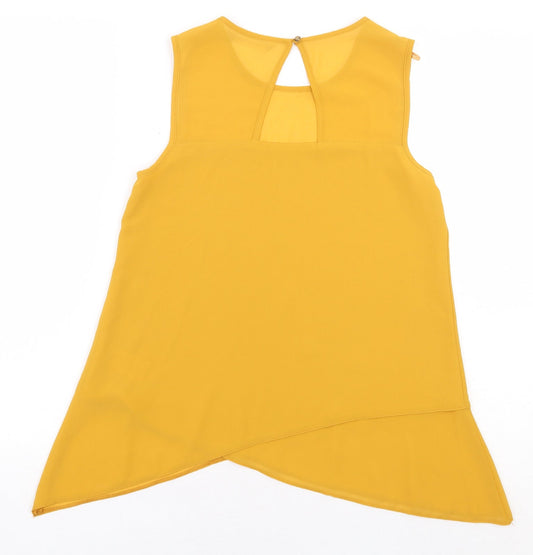 Womens UK Size 8 Debenhams Yellow Basic Blouse