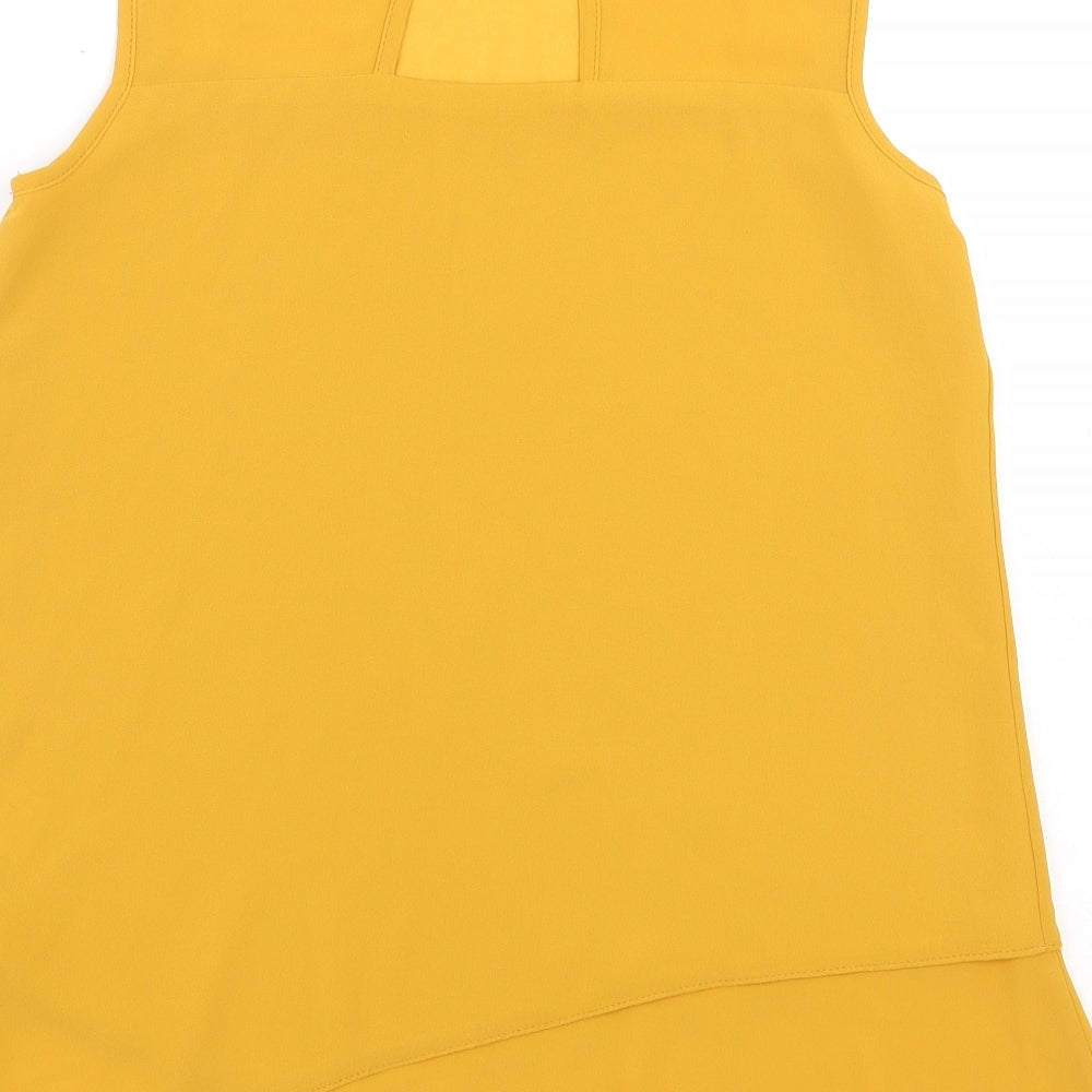 Womens UK Size 8 Debenhams Yellow Basic Blouse