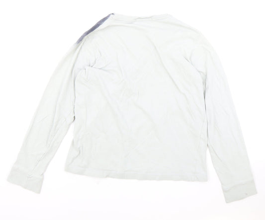 Topman Mens Blue Polyester T-Shirt Size S Round Neck - Graffiti