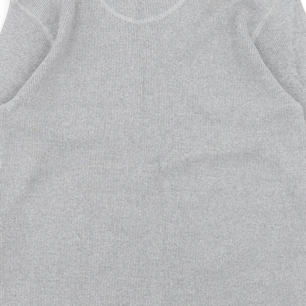 Burton Mens Grey V-Neck Cotton Pullover Jumper Size L