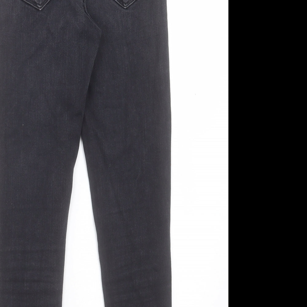 Miss Selfridge Womens Black Cotton Skinny Jeans Size 8 L24 in Regular Button