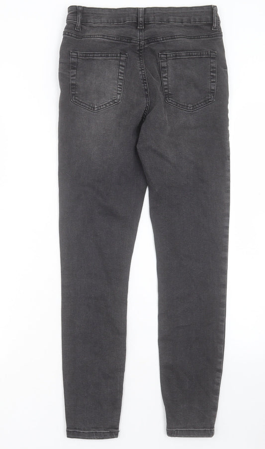 Denim & Co. Womens Black Cotton Skinny Jeans Size 10 L27 in Regular Button