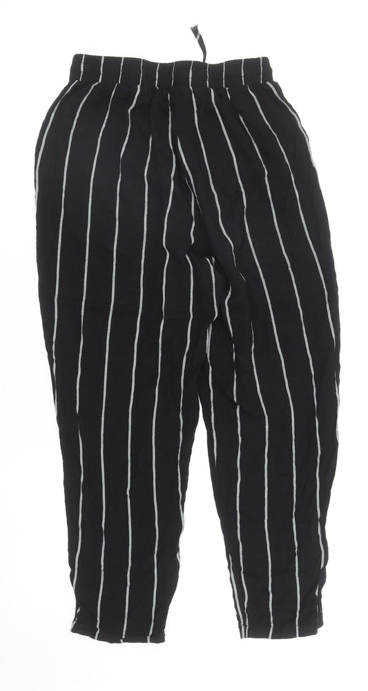 Womens UK Size 6 PRETTYLITTLETHING Regular Fit Harem Black Trousers