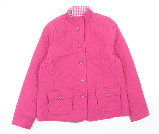 Womens UK Size 6 Lands' End Pink Quilted Coat